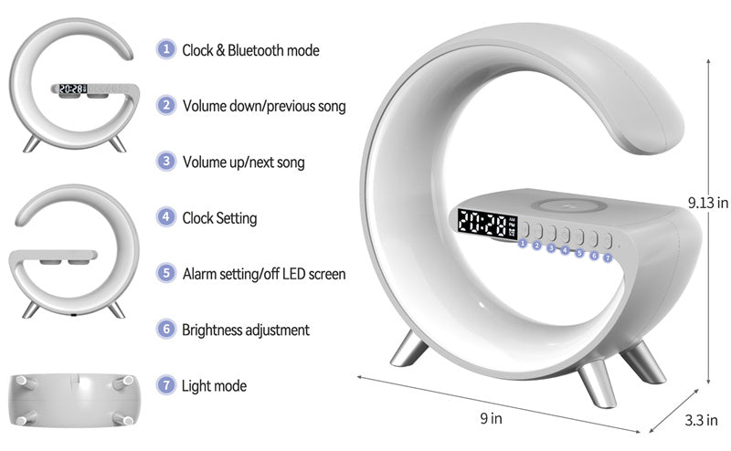 Lampe de chargeur sans fil pour haut-parleur Bluetooth
