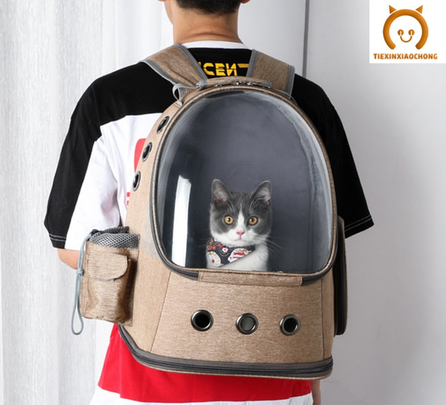 Capsule spatiale pour sac à dos de transport pour chat