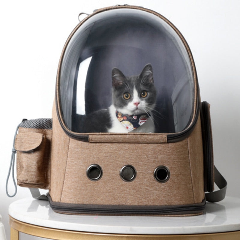 Mochila transportadora para gatos, cápsula espacial