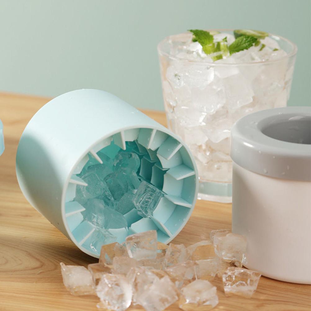 Cubo portátil para fabricar hielo con cilindro de silicona