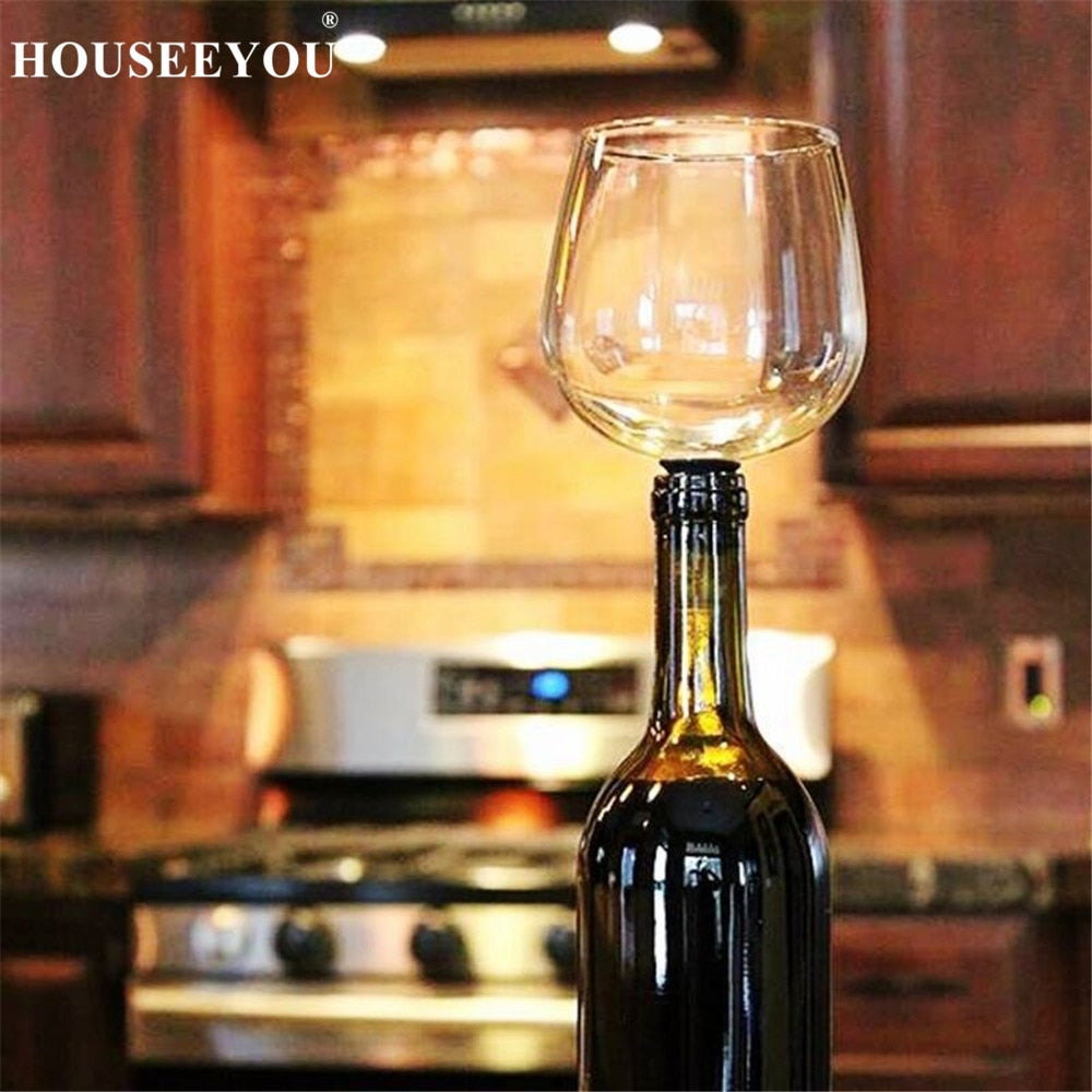 HOUSEEYOU-copa creativa de copa de champán y vino tinto con sello de silicona, bebida directamente de la botella, vasos de cristal, taza de cóctel de 260ML