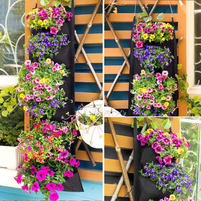 Pots de fleurs de jardin suspendus verticaux