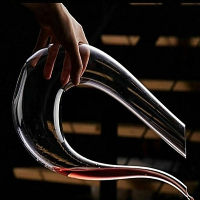 Decantador de vino de cristal en forma de U de 1500 ml